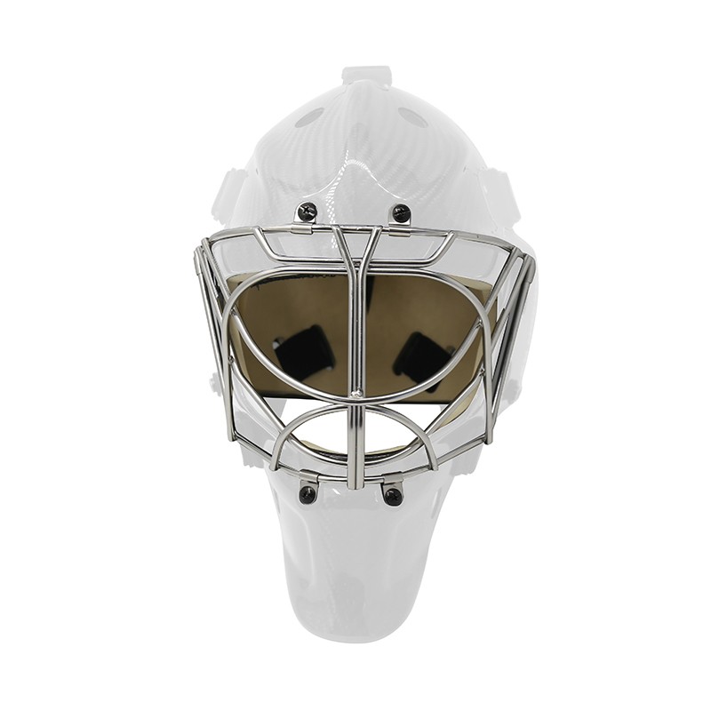 White Cat Eyes Hockey Goalie Helmet